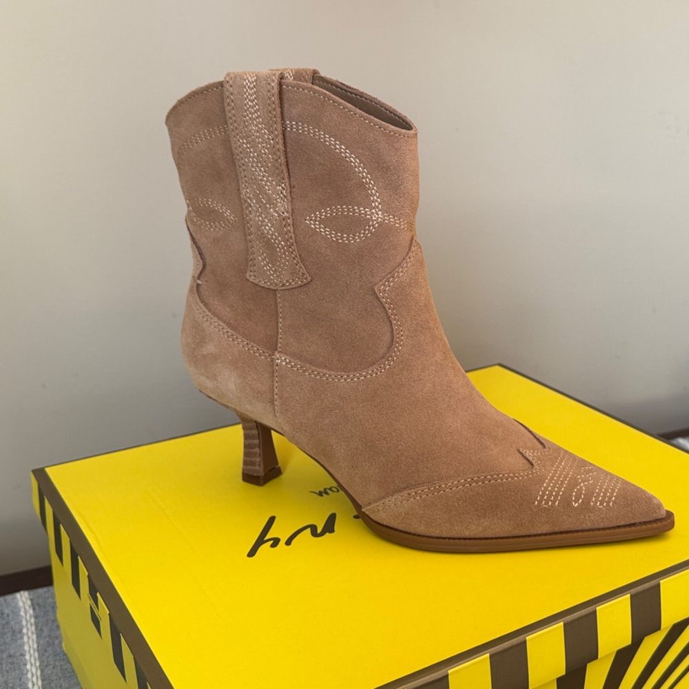 Sam Endelman Circus Tan Suede Ankle Boots